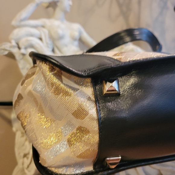 L.A.M.B. by Gwen Stefani Gold Glam Satchel Shoulder Tote Luxury Designer #551 - Picture 11 of 17